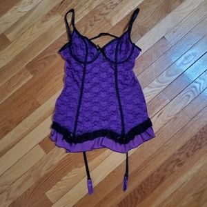 Purple lace lingerie
